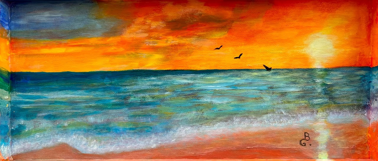 (Oil on canvas panel 14X7) $85